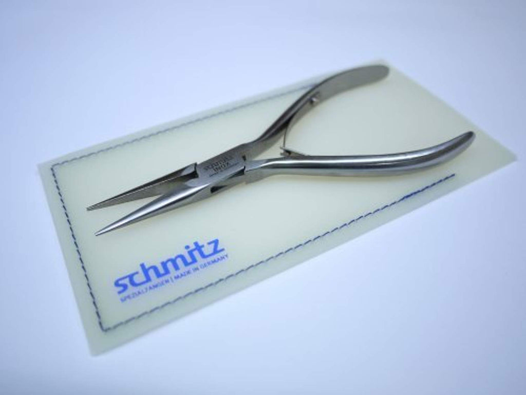 Spitzzange 145mm gerade, lange Greif-Backen mit Verzahnung, rostfrei 4412FP00-RF