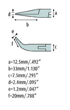 Spitzzange 145mm gebogene, lange Greif-Backen mit Verzahnung, rostfrei 4414FP00-RF