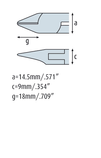 Seitenschneider 140mm spitzer Kopf mit Auskehlung mit Schneid-Wate 3331HS22