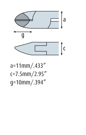 Seitenschneider 125mm ovaler Kopf mit Hartmetall-Schneiden, mit Schneid-Wate 3401HS22