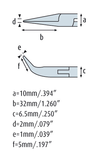 Spitzzange 140mm nahe der Spitze gebogene, lange Greif-Backen mit Verzahnung 4206HS22