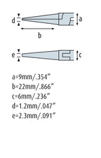 Flachzange 130mm kurze, sehr schlanke abgesetzte Greif-Backen ohne Verzahnung 4225HS22