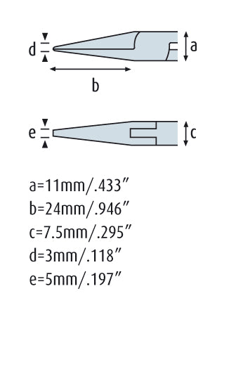 Hohlkehl-Biegezange 140mm stabile Spitzen, eine Seite rund - eine Seite konkav 4337HS22
