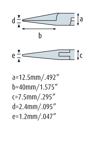 Spitzzange 145mm gerade, lange Greif-Backen mit Verzahnung, rostfrei 4412FP00-RF