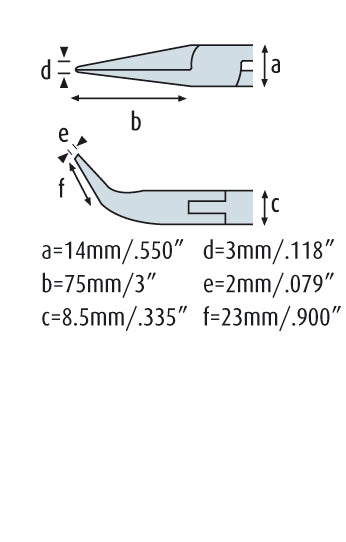 Spitzzange 200mm gebogene Greif-Backen ohne Verzahnung 4913HS22