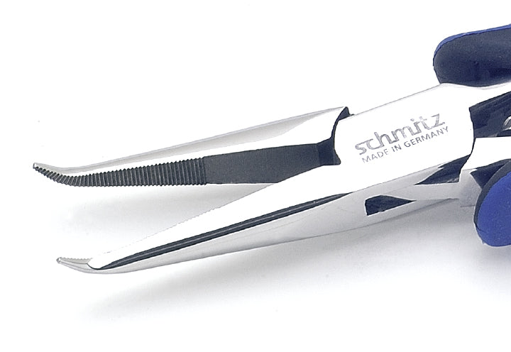 Spitzzange 155mm gebogene, lange Greif-Backen ohne Verzahnung 4415HS22